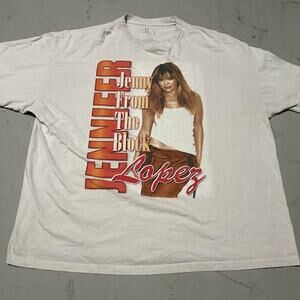 **Jennifer Lopez "Jenny From the Block" Oversized Concrete Short Sleeve Tee**